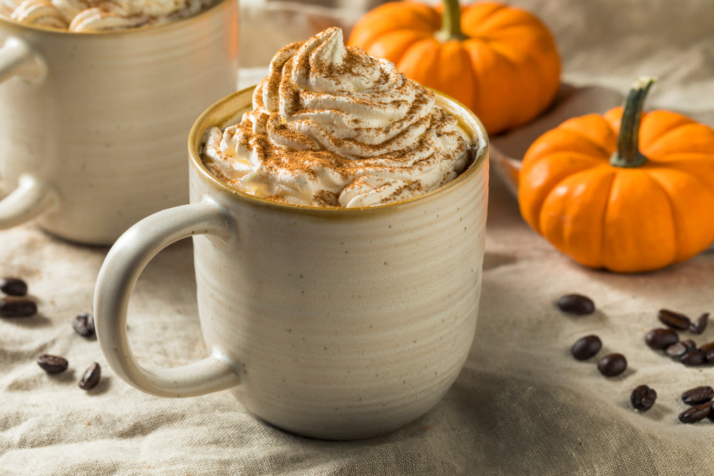 Pumpkin Spice Latte Coffee with Whipped Cream.