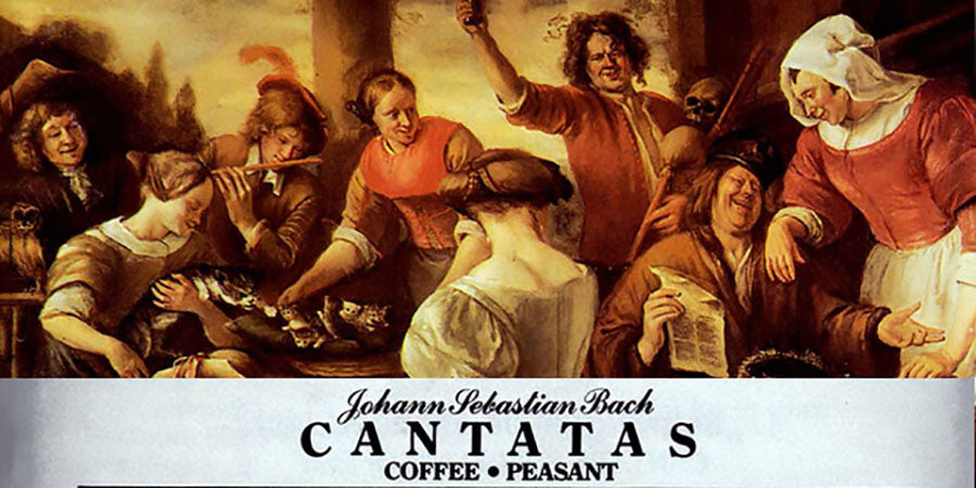 Peasants inside a coffee house during the time of Johann Sebastian Bach's writing of his Coffee Cantata.