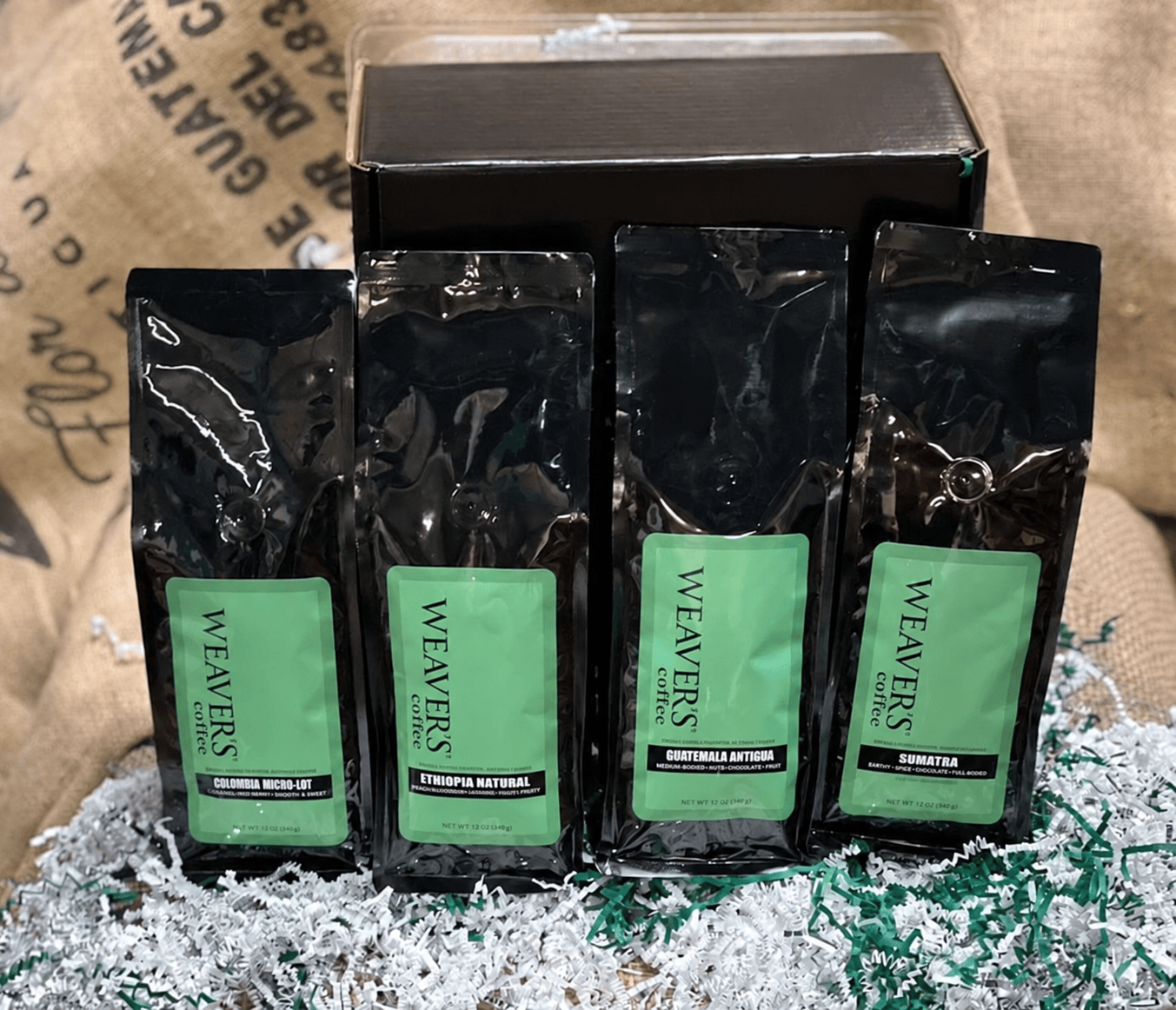 Weaver's Coffee & Tea Coffee Gift Box – Premium Single Origin Coffee Set