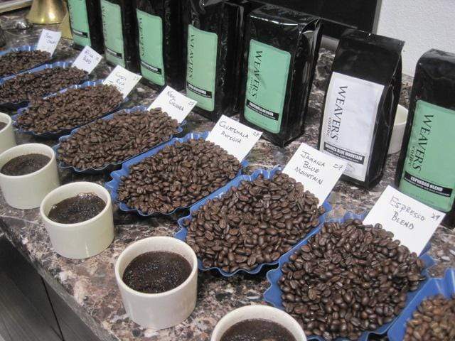 weaverscoffee.com Guatemala Antigua Coffee on a coffee cupping table